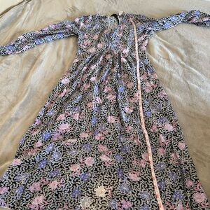 LOFT Floral Maxi Dress - Pink, Purple, Black